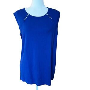 Rafaella Knit Shell Tank Cobalt Royal Blue 1X